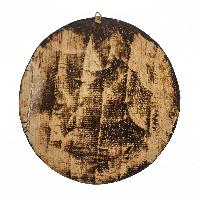 Wooden Wall Hanging, With Om Mane Mantra, [painted], Hand Carved