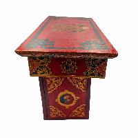 Tibetan Foldable Meditational Table, Wooden, [painted], Hand Carved