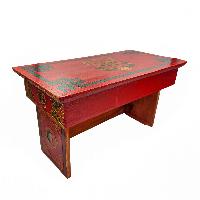 Tibetan Foldable Meditational Table, Wooden, [painted], Hand Carved
