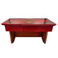 Tibetan Foldable Meditational Table, Wooden, [painted], Hand Carved