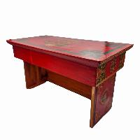 Tibetan Foldable Meditational Table, Wooden, [painted], Hand Carved