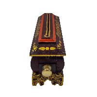 Wooden Incense Burner And Holder, With Ashtamangala Painted