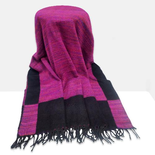 Tibet Blanket, Acrylic Woolen Blanket, With Multi Color Strip