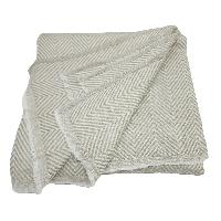 Pashmina Blanket, Nepali Hand Loom Blanket, [gray And White Strip], Cashmere