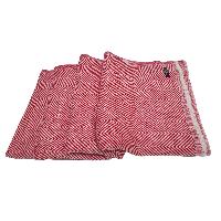 Pashmina Blanket, Nepali Hand Loom Blanket, [red And White Strip], Cashmere