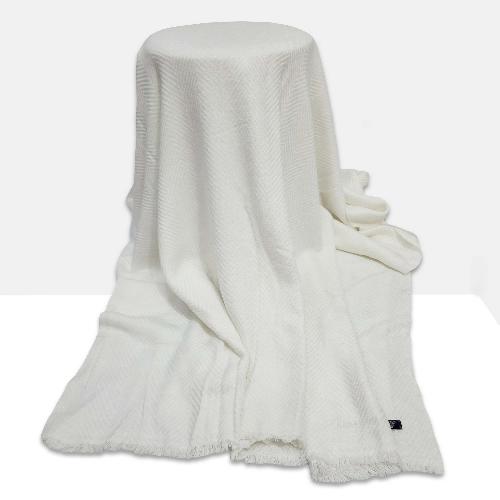 Pashmina Blanket, Nepali Hand Loom Blanket, [white Color], Cashmere