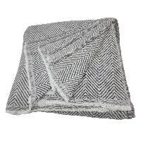 Pashmina Blanket, Nepali Hand Loom Blanket, [black And White Strip], Cashmere