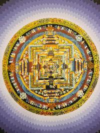 Kalachakra Mandala Thangka, Buddhist Traditional Painting, Tibetan Style