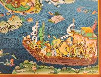 Pani Buddha [water] Thangka, Buddhist Traditional Painting, Tibetan Style, [real Gold] With 16 Arhats And 10 Bodhisattvas