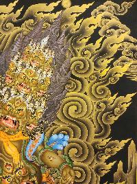 Rahula Thangka, [master Quality], Buddhist Traditional Painting, Tibetan Style, [real Gold], [rare Find]
