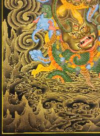 Rahula Thangka, [master Quality], Buddhist Traditional Painting, Tibetan Style, [real Gold], [rare Find]