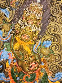 Rahula Thangka, [master Quality], Buddhist Traditional Painting, Tibetan Style, [real Gold], [rare Find]