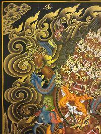 Rahula Thangka, Buddhist Traditional Painting, Tibetan Style, [real Gold]