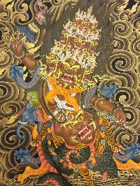 Rahula Thangka, Buddhist Traditional Painting, Tibetan Style, [real Gold]