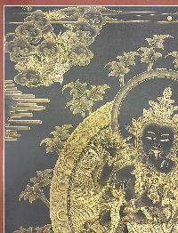 Vajrasattva [shakti] Thangka, Buddhist Traditional Painting, Tibetan Style, [real Gold]