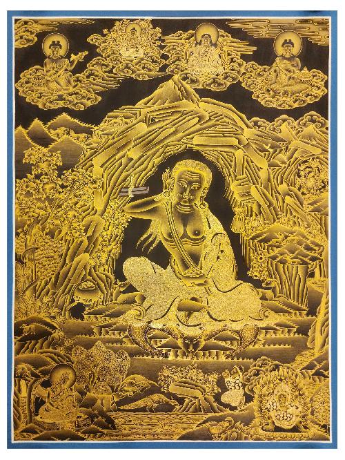 Milarepa Thangka, Buddhist Traditional Painting, Tibetan Style, [real Gold]