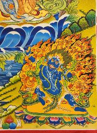 Chenrezig Thangka, Buddhist Traditional Painting, Tibetan Style, [real Gold], Three Great Bodhisattvas