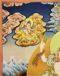 Machig Labdron Or Damaru Tara, Buddhist Handmade Thangka Painting, [real Gold]