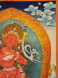 Vajravarahi - Dorje Phagmo, Buddhist Handmade Thangka Painting, [real Gold]