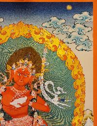 Vajravarahi - Dorje Phagmo, Buddhist Handmade Thangka Painting, [real Gold]
