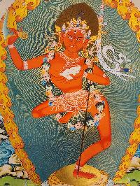Vajravarahi - Dorje Phagmo, Buddhist Handmade Thangka Painting, [real Gold]