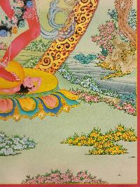 Vajravarahi - Dorje Phagmo, Buddhist Handmade Thangka Painting, [real Gold]