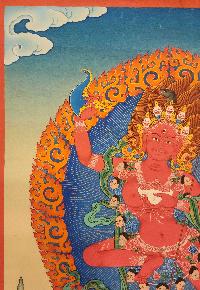 Vajravarahi - Dorje Phagmo, Buddhist Handmade Thangka Painting, [real Gold]