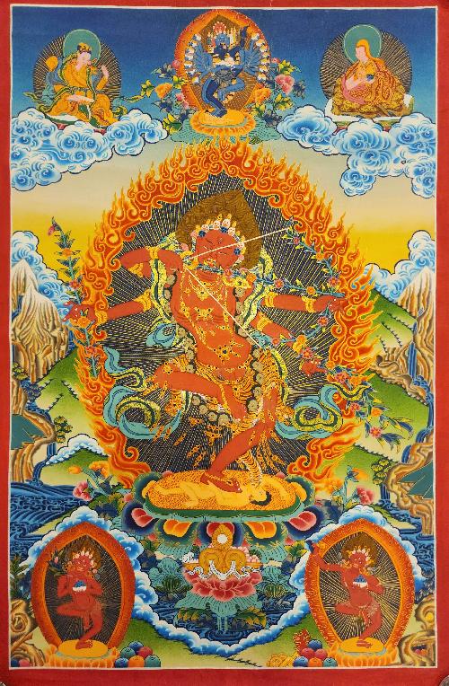 Kurukulla, Buddhist Handmade Thangka Painting, [real Gold], Rigjeyma, Pema Khandro, Wangyi Lhamo, Red Tara