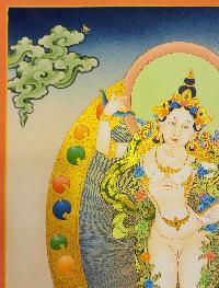 Yogini - Name Not Sure, Buddhist Handmade Thangka Painting, [real Gold]