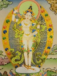 Yogini - Name Not Sure, Buddhist Handmade Thangka Painting, [real Gold]