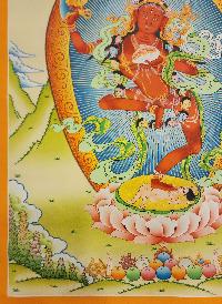 Vajravarahi - Dorje Phagmo Yogini, Buddhist Handmade Thangka Painting, [real Gold], Rigjeyma, Pema Khandro, Wangyi Lhamo, Red Tara