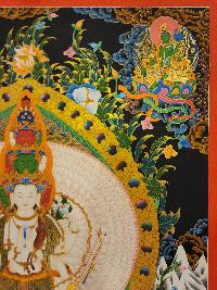 1000 Arms Sahasrabhuja Avalokitesvara, Buddhist Handmade Thangka Painting, [real Gold]