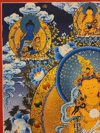 Ksitigarbha - Bodhisattva, Buddhist Handmade Thangka Painting, [real Gold]