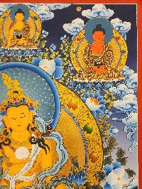 Ksitigarbha - Bodhisattva, Buddhist Handmade Thangka Painting, [real Gold]