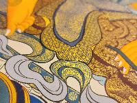 Ksitigarbha - Bodhisattva, Buddhist Handmade Thangka Painting, [real Gold]