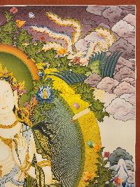 White Tara, Buddhist Handmade Thangka Painting, [real Gold]