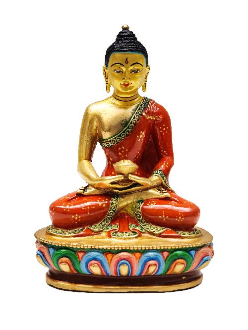 [amitabha Buddha], Buddhist Miniature Statue, [traditional Color Finishing], With [face Painted]