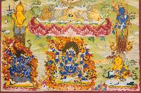 Chenrezig, [master Quality] Buddhist Handmade Thangka Painting, Tibetan Style, [real Gold], [rare Find]