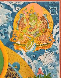 Pancha Jambhala, Buddhist Handmade Thangka Painting, Tibetan Style, [real Gold]