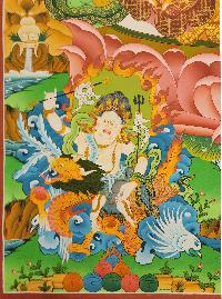 Pancha Jambhala, Buddhist Handmade Thangka Painting, Tibetan Style, [real Gold]