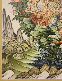 Green Tara, [master Quality] Buddhist Handmade Thangka Painting, Tibetan Style, Modern Style [real Gold], [rare Find]