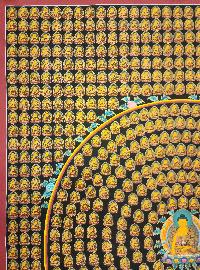 1000 Shakyamuni Buddha, Buddhist Handmade Thangka Painting, Tibetan Style, [real Gold]