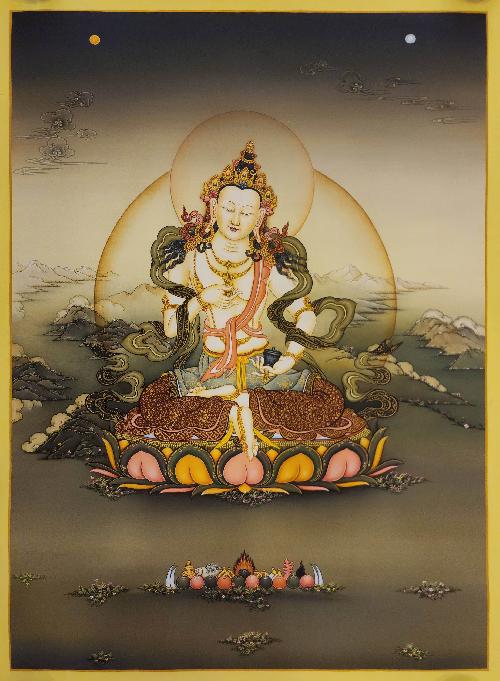 Vajrasattva, [master Quality], Buddhist Handmade Thangka Painting, Karma Gadri Art