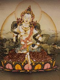Vajrasattva, [master Quality], Buddhist Handmade Thangka Painting, Karma Gadri Art