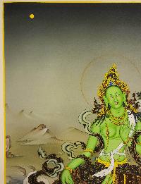 Green Tara, [master Quality], Buddhist Handmade Thangka Painting, Karma Gadri Art
