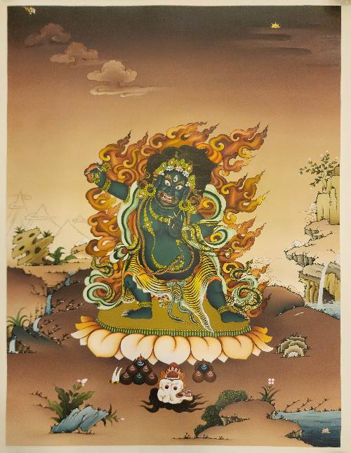 Vajrapani, [master Quality], Buddhist Handmade Thangka Painting, Karma Gadri Art