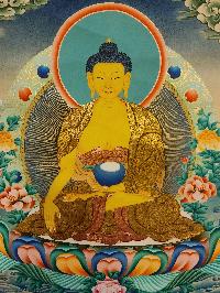 Shakyamuni Buddha, Buddhist Handmade Thangka Painting, Tibetan Style