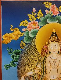 Bodhisattva, Buddhist Handmade Thangka Painting, Tibetan Style, [real Gold]