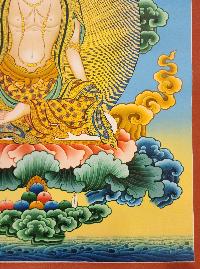 Bodhisattva, Buddhist Handmade Thangka Painting, Tibetan Style, [real Gold]