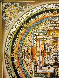 Kalachakra Mandala, Buddhist Handmade Thangka Painting, Tibetan Style, [real Gold]